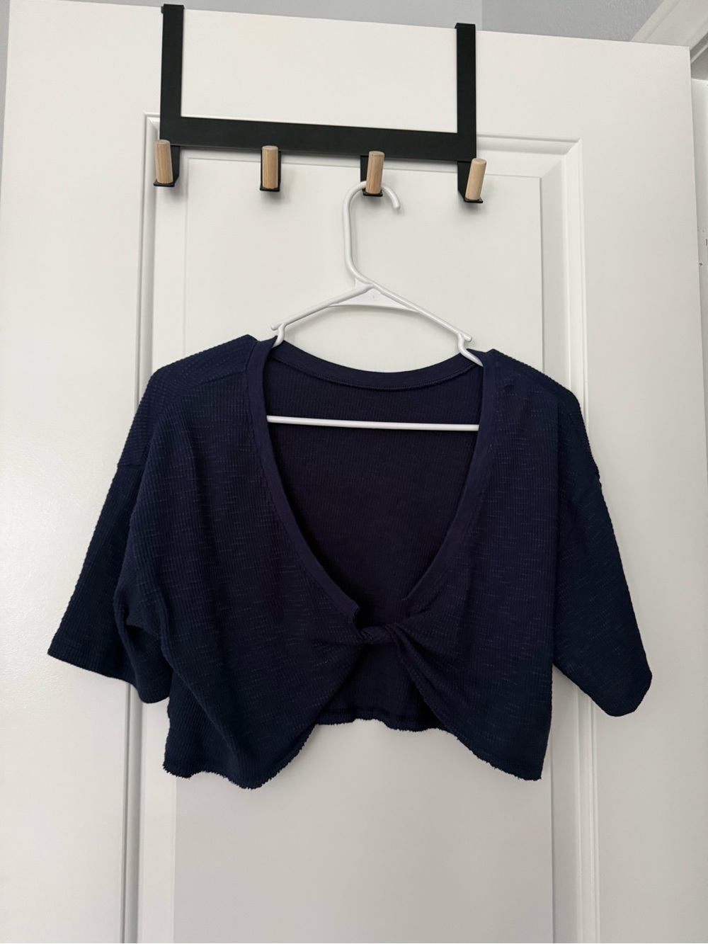Aerie Navy Twist-Front Cropped Top - Women